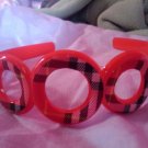 Checkered black and red headband