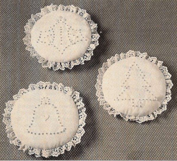 X364 Candlewicking PATTERN ONLY 3 Candlewicking Christmas Ornaments