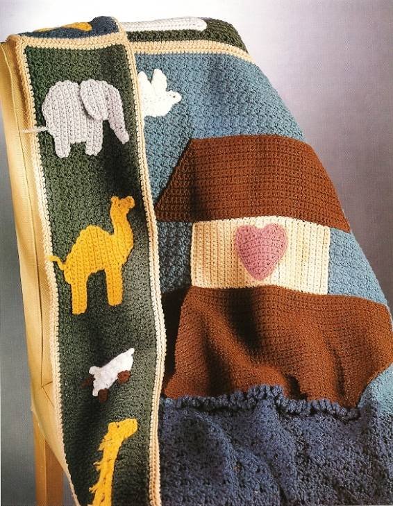 Y248 Crochet Pattern Only Noahs Ark Blanket Afghan Patterns