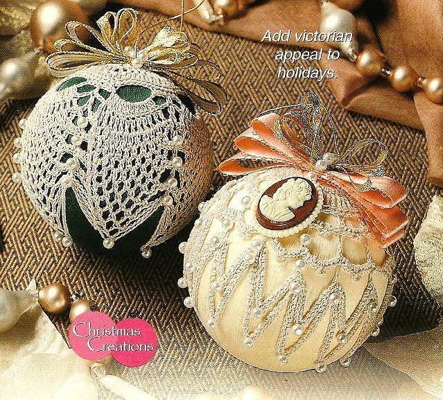 Y072 Crochet PATTERN ONLY 2 OldFashioned Christmas Ball Ornaments and