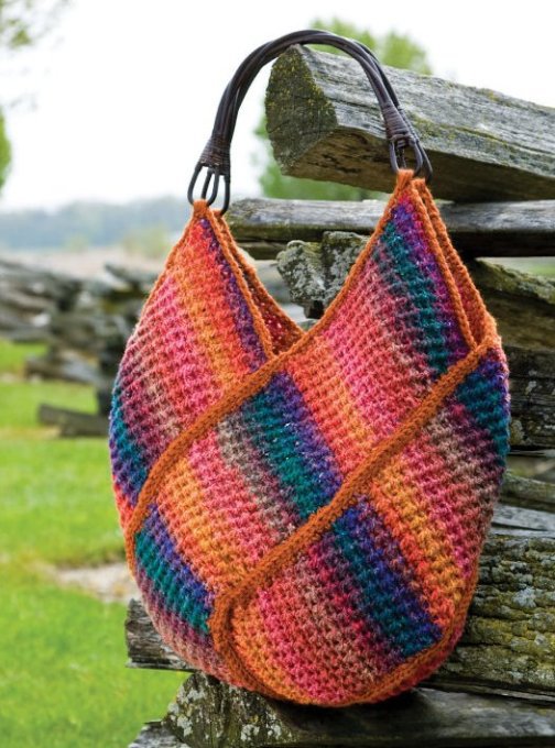 W757 Crochet PATTERN ONLY Windmill Tote Bag Purse Pattern