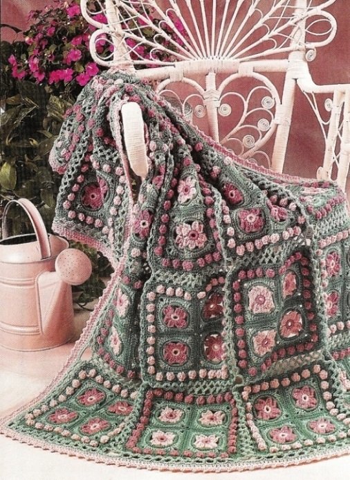 W960 Crochet Pattern Only Pink Dogwood Springtime Afghan Throw Pattern