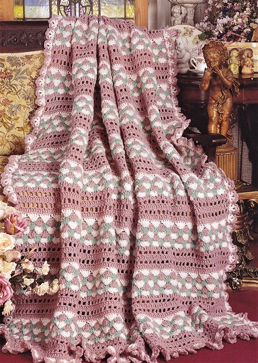 Z449 Crochet PATTERN ONLY After Dinner Mints Afghan Throw Pattern