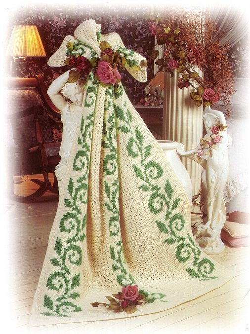 Z876 Crochet Pattern Only Gothic Romance Afghan Throw Pattern 6799