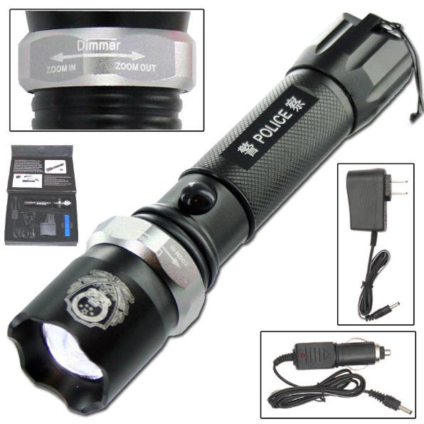 Heavy Duty Rechargeable Police LED Flashlight New