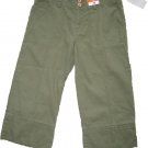 OLD NAVY Green Khaki Capri Pants Copper Girls 14 NWT