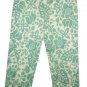 WILLI SMITH  White Green Floral Capri Pants Sz 8 NEW
