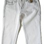 OLD NAVY White Denim Capri Pants Black Stitch 6 NWT
