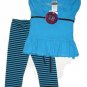 ZOEY GIRL 2pc Set Leggings Top Blue 4 NEW $35