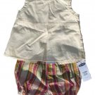 OLD NAVY Cream Plaid 2pc Set 3-6 Mo NEW