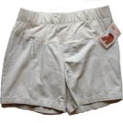 DUO Light Tan Khaki Maternity Shorts M NEW