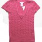 SPUNKY Girls Pink Long Knit Short Sleeve Sweater L 14 NEW