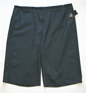 WORK WEEKEND Womens Plus Navy Straight Leg Shorts 22 W NEW $50