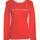 OLD NAVY Womens Orange Holiday LS Shirt Top S 4 6 NEW