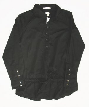 OLD NAVY Maternity Black Tunic Button Front Shirt Top M NEW