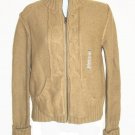 OLD NAVY Womens Tan Chunky Cable Knit Zip Sweater XS 0 2 NEW