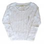 OLD NAVY Womens White Scoop Neck Loose Cable Knit Sweater XL 16 18 NEW