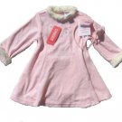 GYMBOREE Princess Snow Drop Girls Pink Velour Swing Dress 18 24 Mo NEW