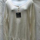 APOSTROPHE Womens Off White Henley Sweater M 10 12 NEW