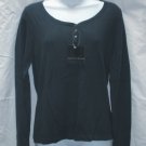 APOSTROPHE Womens Blue Henley Sweater S 6 8 NEW