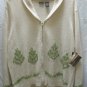 NORTH CREST Womens Plus Cream Winter Tree Cardigan Sweater XXL 2X 18 20 W NEW
