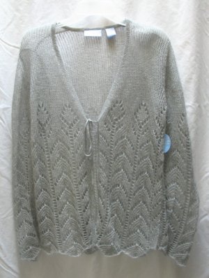 SOON TO BE Gray Loose Knit Mohair Maternity Cardigan Sweater S 4 6 NEW