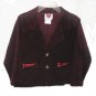 LITTLE LASS Girls Burgandy Red Velvet Jacket Coat Blazer 4T NEW