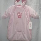 CARTERS Girls Pink Velour Snowsuit Bag 0 3 6 Mo NEW