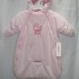 CARTERS Girls Pink Velour Snowsuit Bag 0 3 6 Mo NEW