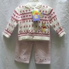 DISNEY Girls Pooh 3pc Outfit Set Pink Cord Pants Hoodie Sweater 12 Mo NEW