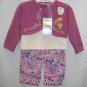 DISNEY Girls Pooh 3pc Outfit Set Cord Pants Shirt Top Shrug Sweater 12 Mo NEW