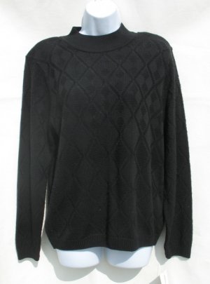 ALFRED DUNNER Womens Black Mock Turtle Neck Sweater S 4 6 NEW