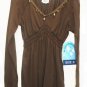 PLANET MOTHERHOOD Maternity Brown Jingle Shirt Top S NEW