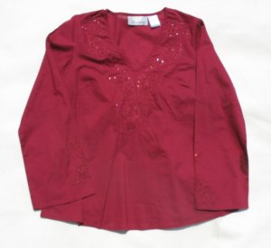 OH MAMMA Maternity Wine Beaded Tunic Shirt Top S 4 6 NWT NEW