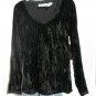 OH MAMMA Maternity Black Crinkle Velour Shirt Top S 4 6 NWT NEW