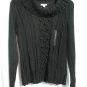 ST JOHNS BAY Womens Black Cowl Cable Knit Sweater L 12 14 NWT NEW