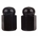Bicycle Inner Tube Valve Caps Trick Top Hex Dome Black