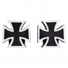 Bicycle Inner Tube Valve Caps Trick Top Iron-Cross Black