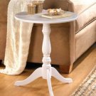 White Pedestal Accent Table