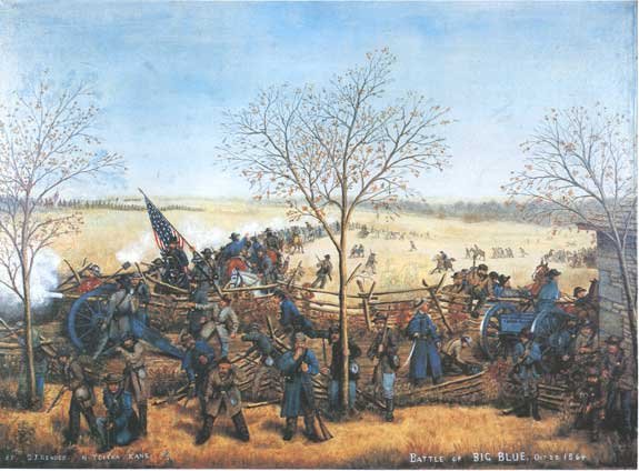 Big Blue Battle Kansas 1864 Civil War canvas art print Samuel Reader
