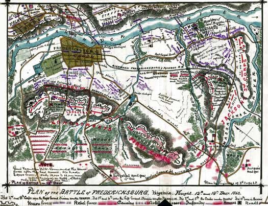 Plan of the Battle of Fredericksburg or Marye’s Height Virginia 1862 ...