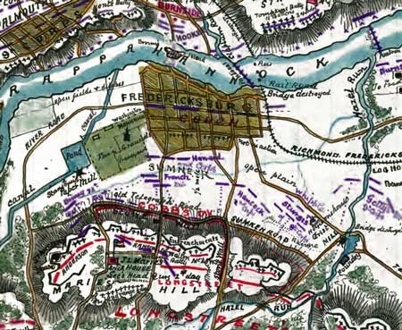 Plan of the Battle of Fredericksburg or Marye’s Height Virginia 1862 ...