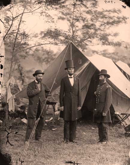 President Abraham Lincoln Allan Pinkerton General John McClernand Antietam Civil War photo art print