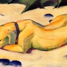 Dog Lying in the Snow canvas art print by Franz Marc