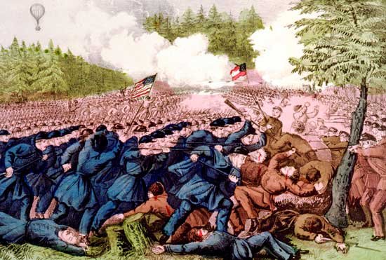 Seven Pines Battle Fair Oaks Station 1862 Civil War Art Print Currier ...