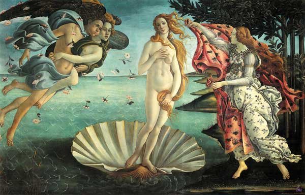 La Nascita di Venere The Birth of Venus woman canvas art print by Sandro Botticelli