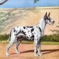 Black Dappled Harleguin Great Dane dog canvas art print by Edwin Megargee