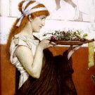 A Votive Offering Detail 1873 young woman girl  Victorian canvas art print by Lawrence Alma Tadema