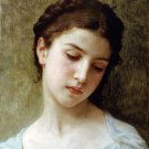 Étude  tête de jeune fille 1898 girl young woman canvas art print by William Adolphe Bouguereau