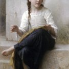 La couturière 1898 Sewing girl chil canvas art print by William Adolphe Bouguereau
